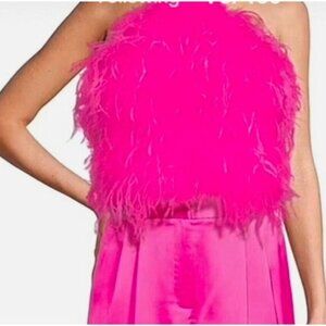 NWT Antonio Melani Womens Beatrix Genuine Feather Halter Top